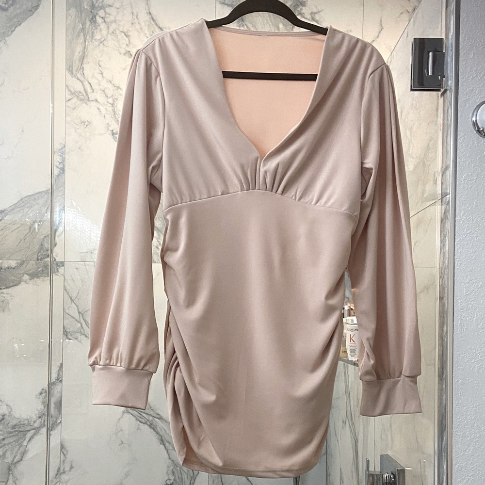 Elegant V-Neck Satin Dress